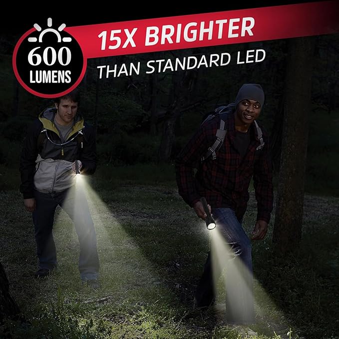 Heavy Duty 2-Cell D Battery LED Big Flashlights, High Lumens, Single Mode, Aluminum, Rugged Metal Flashlight for Outdoors and Emergency Power Outages (3 Pack)