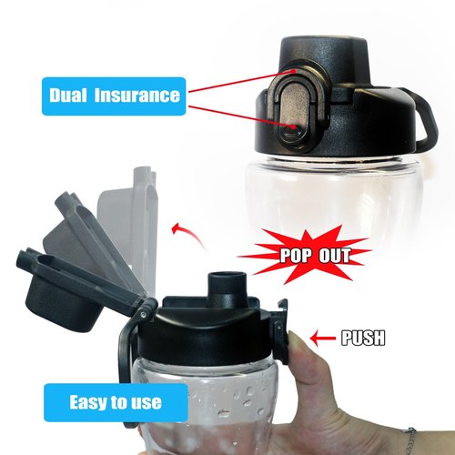 Lid for Cirkul Water Bottle - Auto Flip Lid for Hydro Flask Wide Mouth 12-64oz, Replacement Compatible with Cirkul, Hydroflask, Simple Modern, Iron Flask & Others, Nozzle with Button Lock (1)