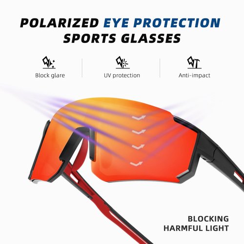 SPEEDHYUN Polarized Sports Sunglasses for Men, Mens Sun glasses UV Protection for Cycling Fishing Driving Running 2pack