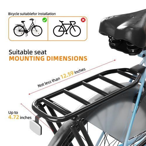 XIEEIX Rear Child Bike Seat,Rear Mounted Child Bike Seats,Back Mount Child Seat with Back Rest Armrest Foot Pedals,Width Adjustable Bicycle Rear Seat,Fits All Bicycle Rear Frames