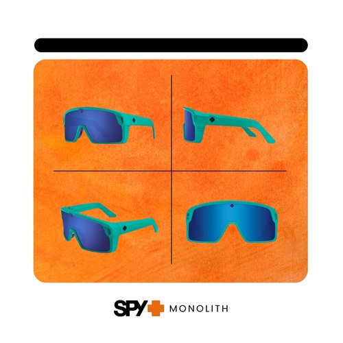 Spy Monolith 6700000000150 62MM Matte Teal/Happy Gray Green Dark Blue Spectra Mirror Rectangular Sunglasses for Men +BUNDLE with ACCESSORY EYEWEAR KIT