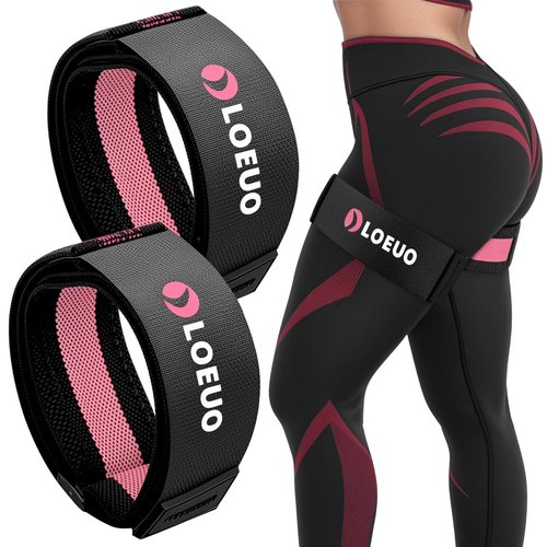 LOEUO Booty Bands for Working Out Glutes, Adjustable Blood Flow Restriction Bands with Non Slip for Workout Butt & Thigh Building, Occlusion Bands for Women and Men Glutes Easy to Carry