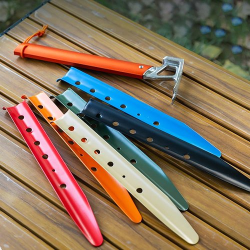 Takelablaze Aluminum Tent Stakes for Camping in Snow & Sand 10PCS Beach Canopy Tent Stakes U-Shaped Tent Pegs Lightweight Ground Nails for Beach Shade Canopy Hiking Backpacking Boating Picnic (Red)