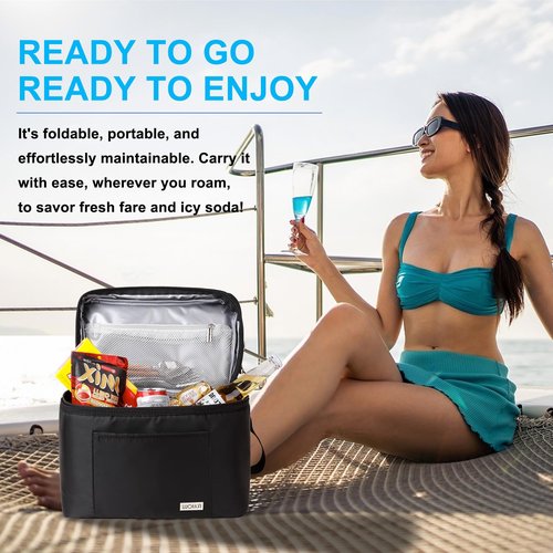 Soft Cooler Bag 15 Cans, Insulated Leak Proof Cooler with Waterproof Zipper, Portable Cooler Bag for Man/Women, Collapsible Lunch Bag for Day Trip,Picnic,Camping,Beach