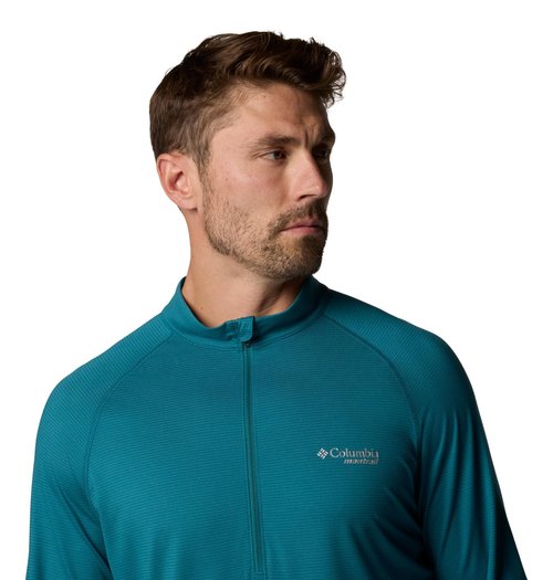 Columbia Men's Endless Trail Half Zip Mesh Long Sleeve, River Blue, Large