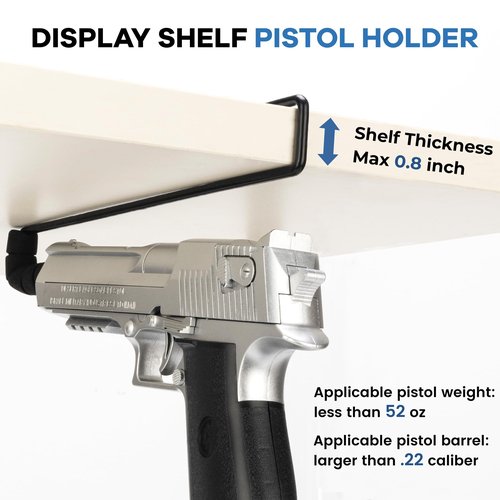 LOIUO 4 PCS Gun Rack Pistol Hangers for Gun Safe Shelf Gun Holder Cabinet Accessory, Handgun Hanger Pistol Organizer for Display and Storage
