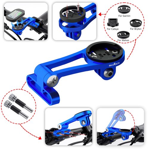 BIKOOCO Out Front Adjustable Bicycle Mount - Bike for Garmin Extended Mountain Bike Computer Road Mountain Cycling GPS Combo Extended Bike Accessories for 32mm Handlebar