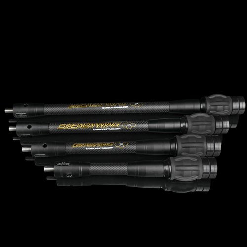 ZSHJGJR Archery Bow Stabilizer 6" 8" 10" 12" for Compound Bow, Carbon Fiber Body Flexible Core, Damping System and Weights Kit (12 Inch)