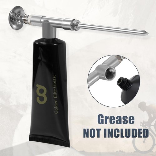 CyclingDeal Mini Grease Gun with Precision Dispensing Extra Long Nozzle - Bicycle Lubricant Bicycle Grease Applicator - Bike Grease Gun Small Grease Gun - Perfect to Lubricate Tools Bearings Cables