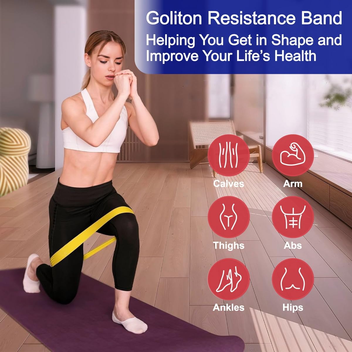 Resistance Loop Exercise Bands for Home Fitness & Strength Training - Elastic Workout Bands for All Ages