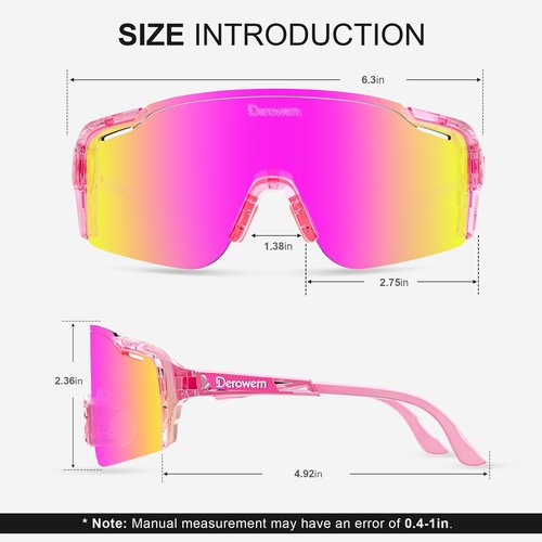 Derowern Kids Sunglasses Polarized Youth Baseball Sunglasses Sports TR90 Lightweight Frame Sun Glass for Boys Girls Age 10-14 Softball Cycling Running
