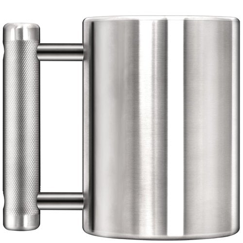 DITOSH 8kg 17.6lb Heavy Coffee Mug Challenge 304 Stainless Steel Dumbbell Cups Silver Overweight Sports Water Cup for Fitness Training Arm Strength Prank Gift Home Gym Workout Equipment 300ml 10.2oz