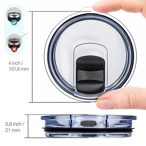 2 Packs Replacement for Yeti 30 oz Tumbler Lid, Compatible with Yeti Coffee Cup (14 oz) Mug, Spill Proof Cup Lids Covers with Magnetic Slider Switch, BPA Free – Not Leakproof