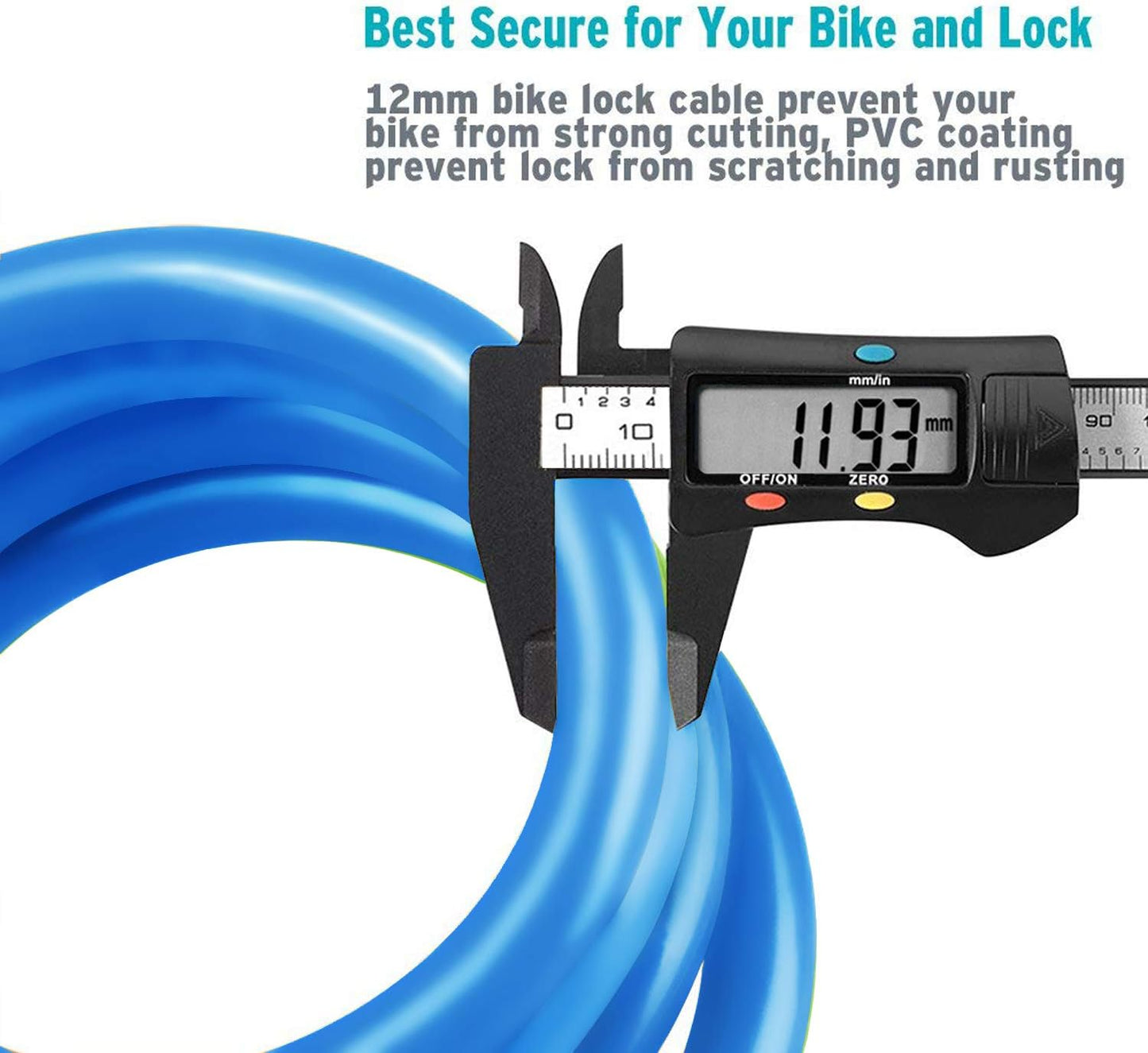 Sport Bike Lock Cable, 4-Feet Bicycle Cable Lock with 5-Digit Resettable Combination Bike Cable Lock Orange