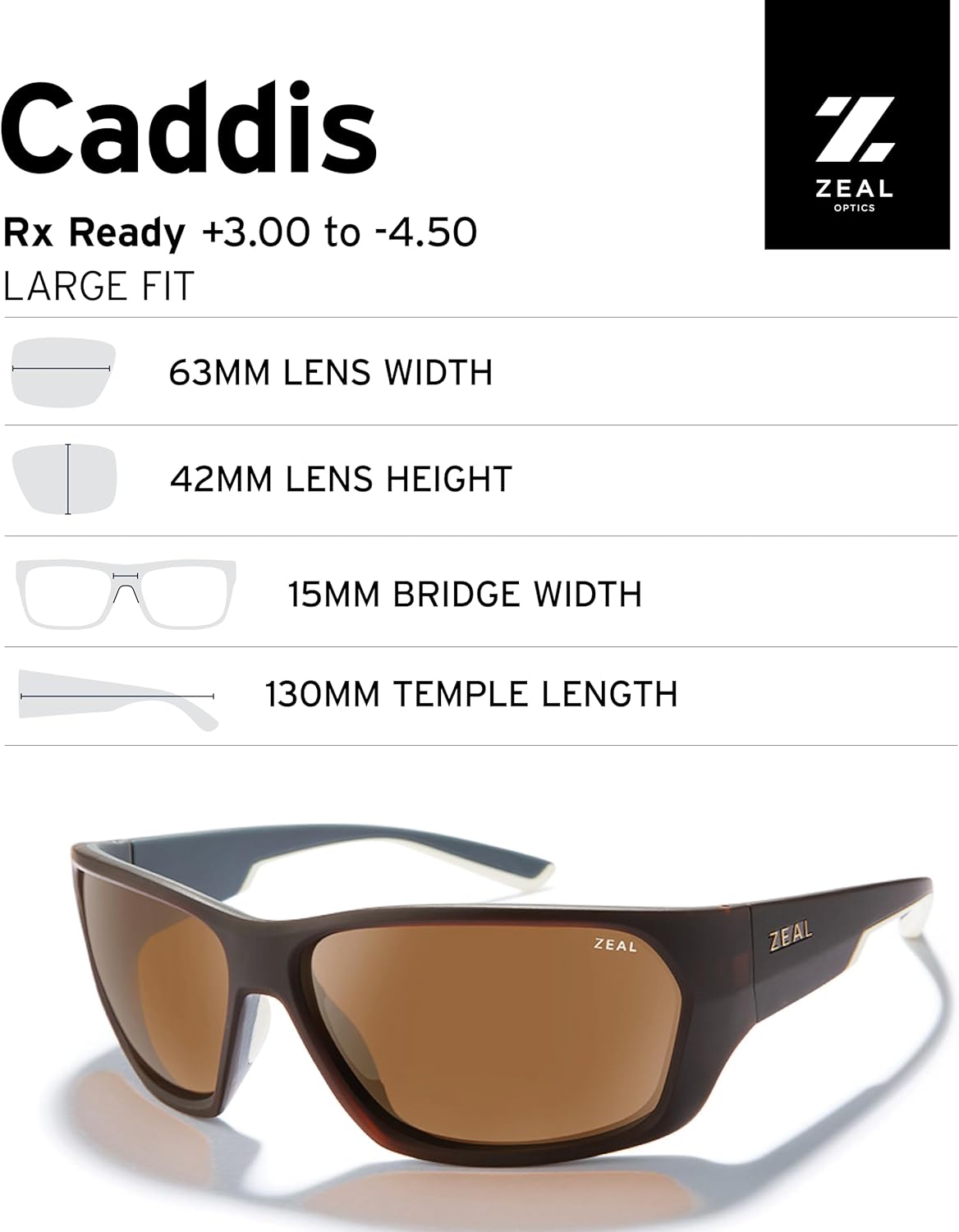 Zeal Optics - Caddis - Sports Sunglasses for Men and Women - Plant-Based Ellume Polarized Sunglasses with Proflex Rubber