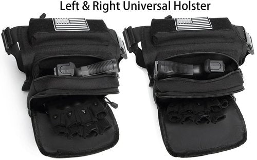 ATBP Motorcycle Tactical Drop Leg Thigh Bag with Holster Handgun Firearm Pistol Bag for Men Hunting Shooting Range Additional 3 Magazine Storage Slots