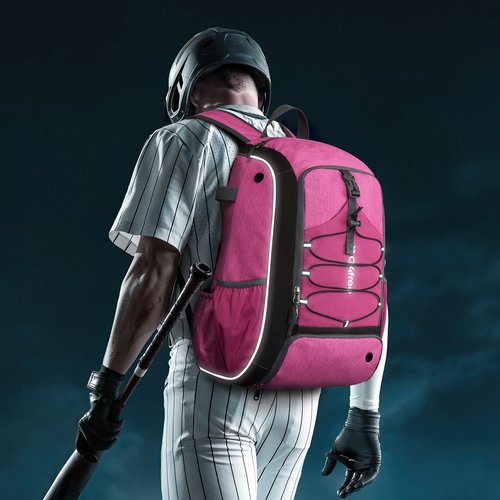 G4Free Baseball Bag for Youth Adults, Softball Backpack with Shoe Compartment, Large Bat Backpack with Fence Hook, Lightweight T-ball Gear Bag