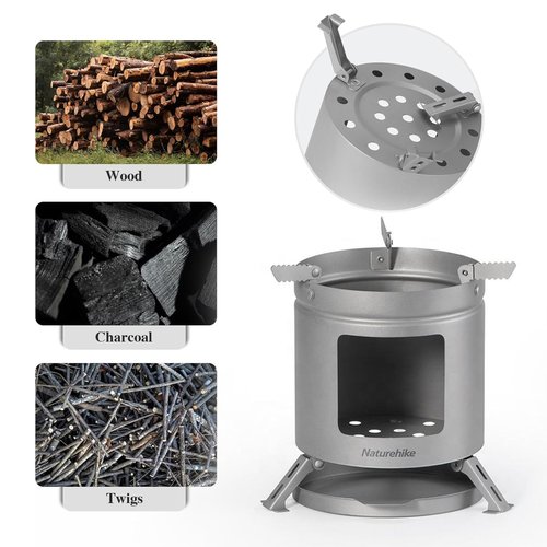 Camping Stove Titanium Wood Burning Stove,Lightweight Backpacking Stove for Outdoor Camping Trekking Hiking Backpacking Picnic BBQ