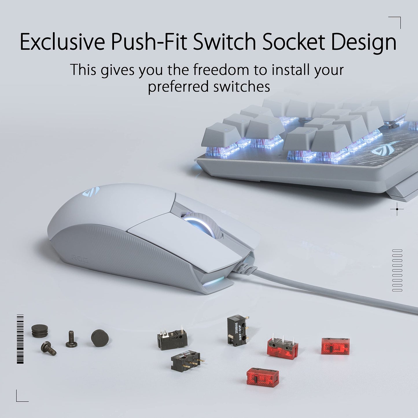 ASUS ROG Strix Impact III Wireless Gaming Mouse, 57 G Lightweight, 36K DPI Sensor, Bluetooth & 2,4GHz RF, ROG SpeedNova, Up to 618hrs Battery Life, Replaceable Switches, ROG Omni Receiver, Black