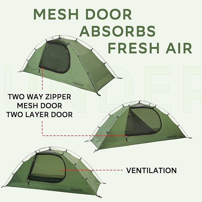 1/2 Person Backpacking Tent for 4-Season - Winter Waterproof Tent for One Person, Lightweight Camping Tent for Backpacking, Easy Set Up Cold Weather Tent by Underwood Aggregator