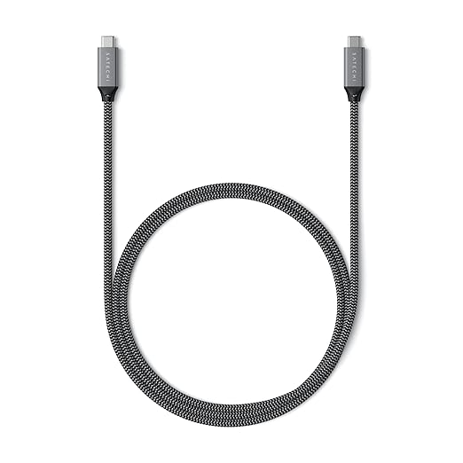 Satechi USB C to USB C 4.0 Pro Cable, 140W Power Delivery, 8K Resolution @ 60Hz, 4K @ 120Hz Single or 4K @ 60Hz Dual Display, 40Gbps Data Transfer, Downward Compatible to 2.0 USBC Devices (30in/80cm)