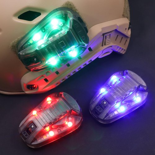 Jmtac Tactical IR Strobe Helmet Light Military Identification Light with Visible LED + White Strobe Survival Signal Light (Black-Green), EX832