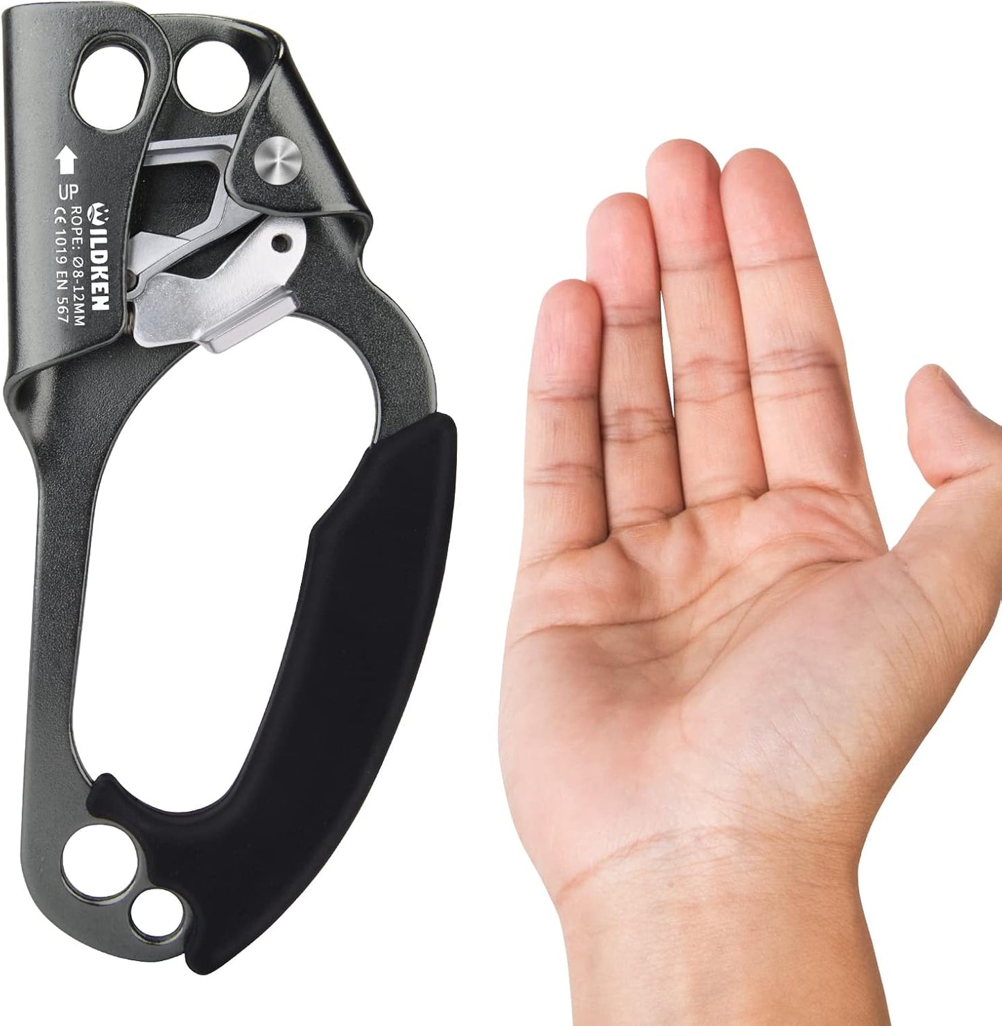WILDKEN Climbing Hand Ascender Outdoor Mountaineering Tree Arborist Climbing Rappelling Equip Hand Ascender for 8-14MM Rope Left Right Hand Ascender
