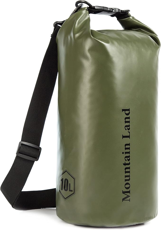 Mountain Land Waterproof Beach Dry Bag 30L Roll Top Backpack Boat Bag Dry Sack for Kayaking Rafting Fishing Hiking Camping Army Green