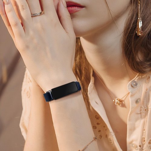 Metal Band for Fitbit Inspire 3 Bands Women Men, Stainless Steel Adjustable Straps Replacement Bands for Fitbit Inspire 3 Fitness Tracker (Sapphire Blue)
