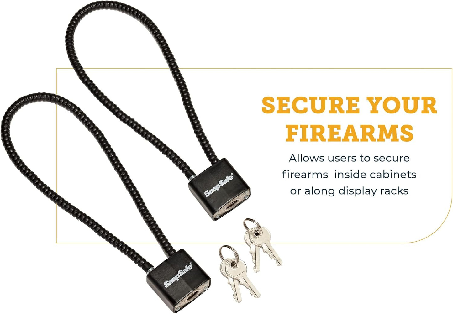 SnapSafe Lockbox Cables for Firearms, Bicycles, Cabinets and Valuables