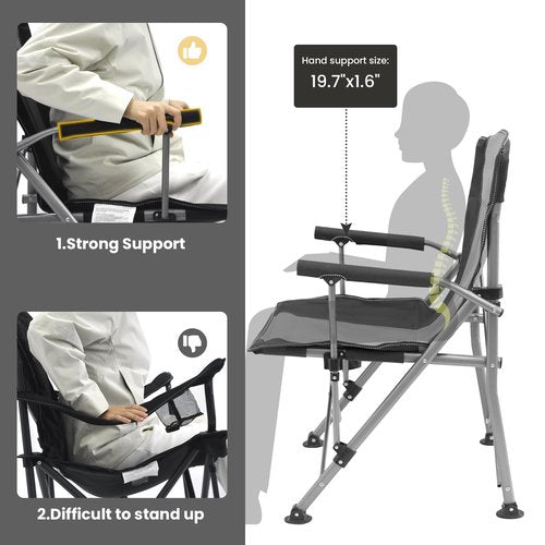 WILDROOTS Heavy Duty Camping Chair, Durable Padded Folding Chair