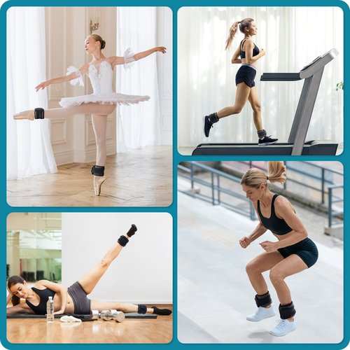 Sportneer Ankle Weights for Men Women Kids Strength Training Leg Weights Set Comfortable and Soft Perfect for Dancing Running Walking Fitness Workout (Gray)