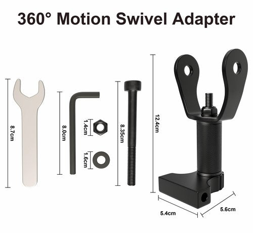 DHLDWQ 360° Pivot for Peloton Bikes Screen Accessories, Peloton Screen Swivel Mount, Peloton Swivel Screen Attachment, Easily Adjust and Rotate Movement Monitor Adjuster, Black