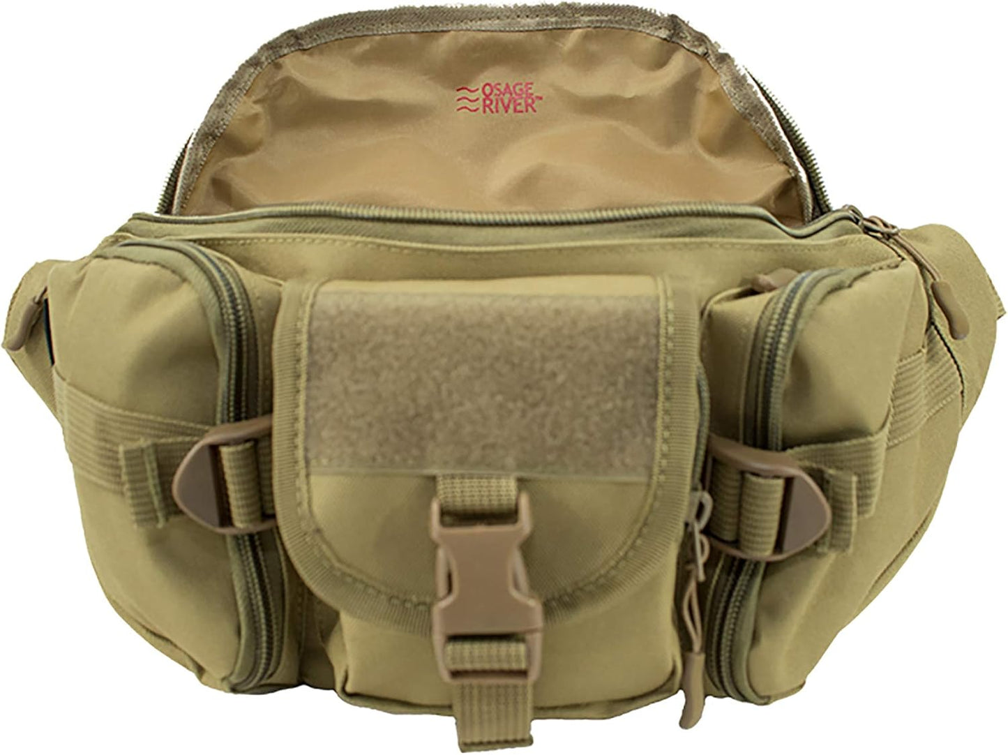OSAGE RIVER Tactical Fanny Pack with 5 Compartments, 900D Waist Pack for Hiking, Fishing, Hunting, or Gym, Everyday Crossbody Belt Bag
