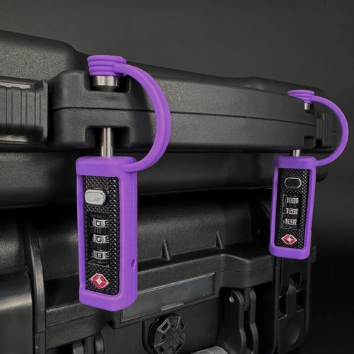 LAFENLIN 4 Pack Purple Black TSA Approved Locks for Gun Case, Combo Lock Traveling Hand Gun Carrying Case Lock, Tactical Cut-Resistant Heavy Duty TSA Travel Locks