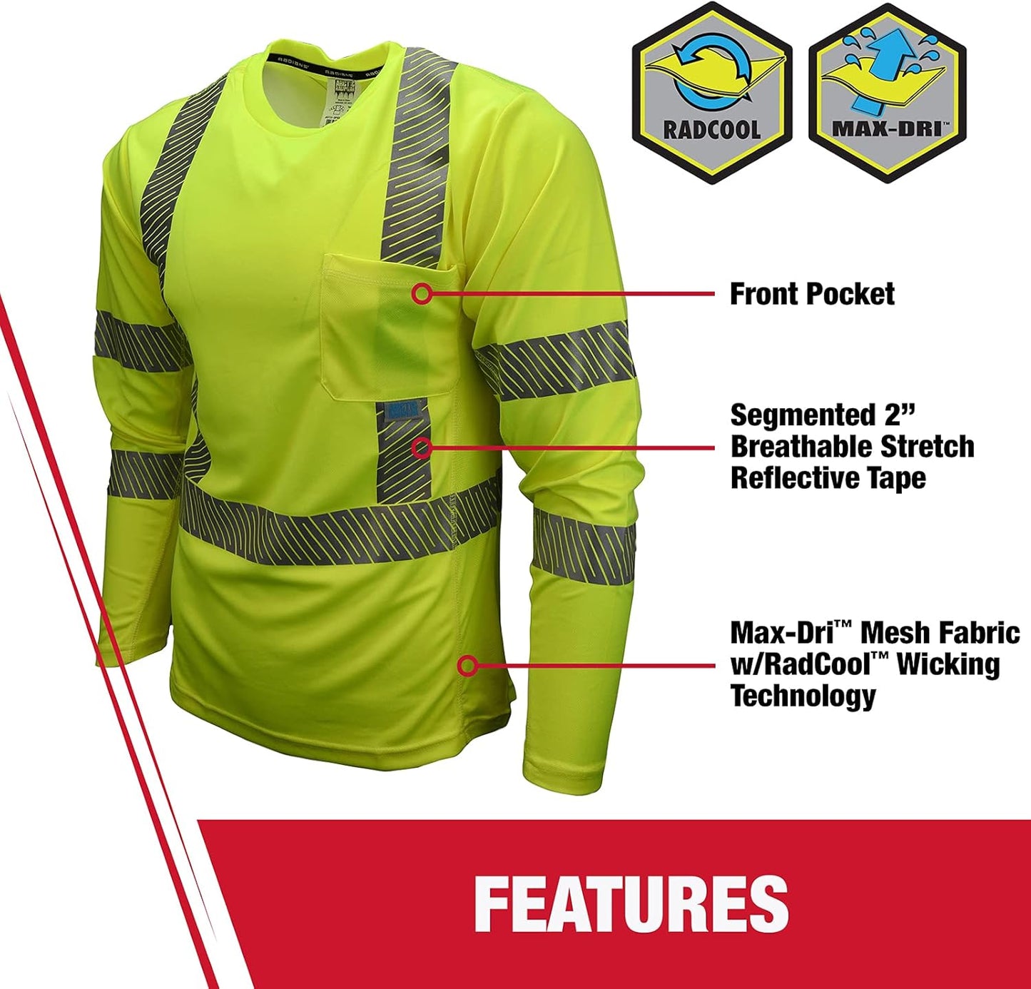 Radians ST31-3PGS-L Industrial Safety Shirt Short Sleeve