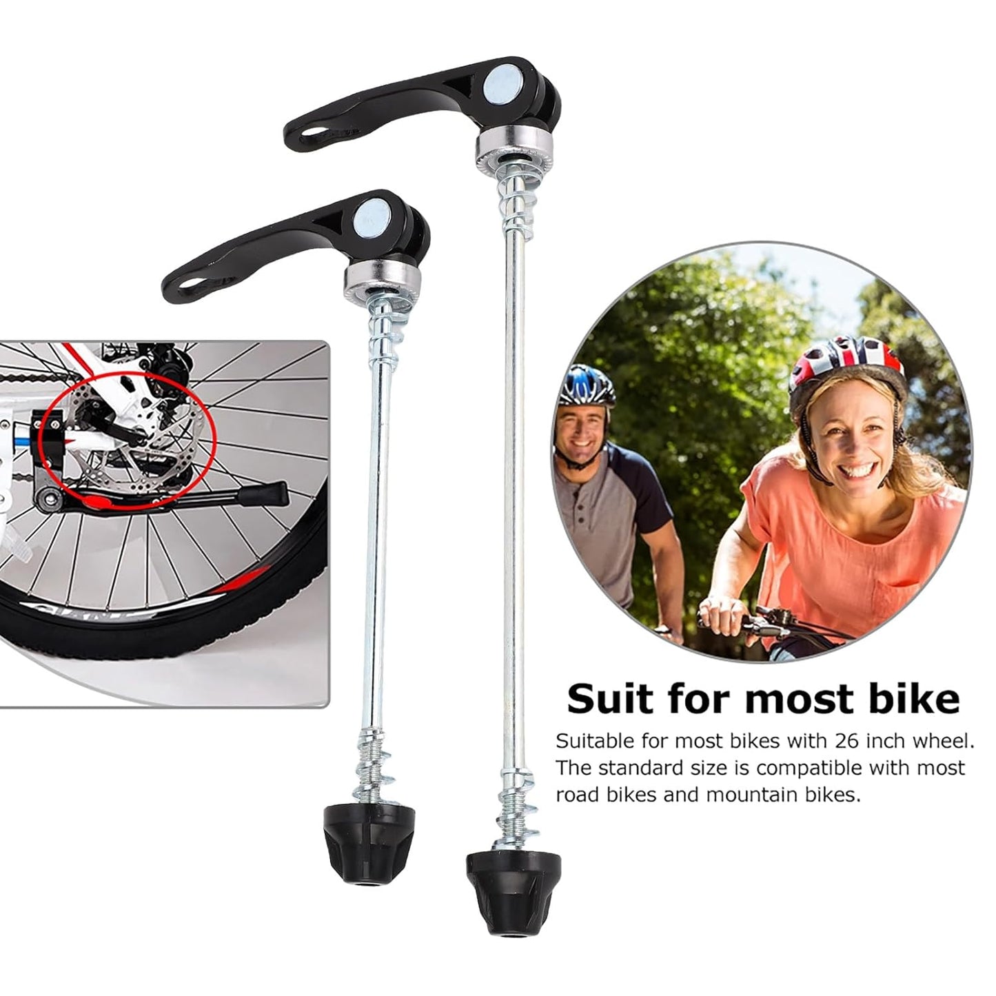 Wheel Hub Front and Rear Skewers Quick Release Clip Bolt Lever for Road Mountain