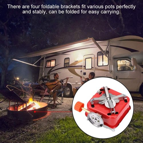 Camping Stove TOPINCN Portable Mini Outdoor Folding Metal Camping Gas Stove Windproof Furnace Backpacking Hiking