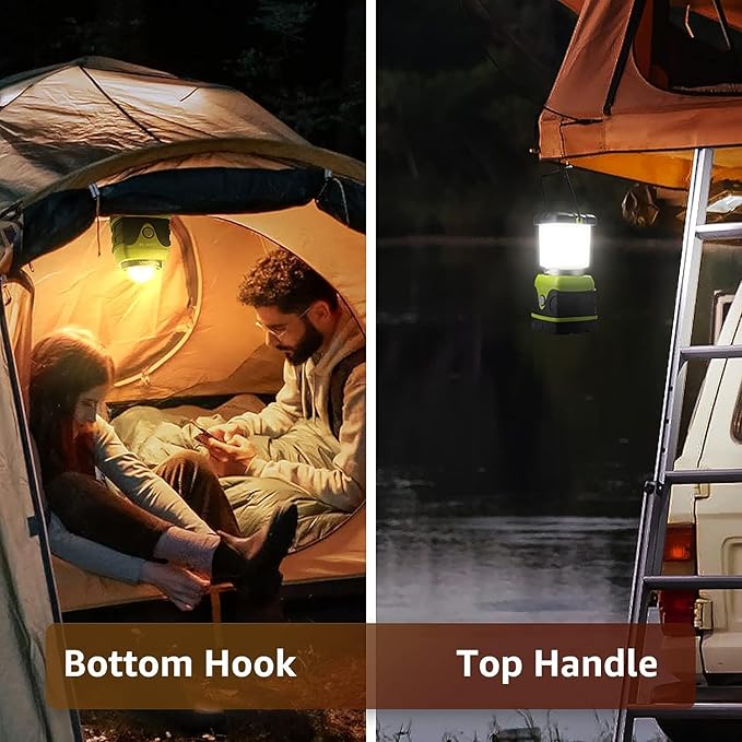 Lepro Bundle - 1000LM Battery Powered LED Camping Lantern & 2 Packs 230°COB Wide Beam & Adjustable Spotlight, Waterproof Headlamp