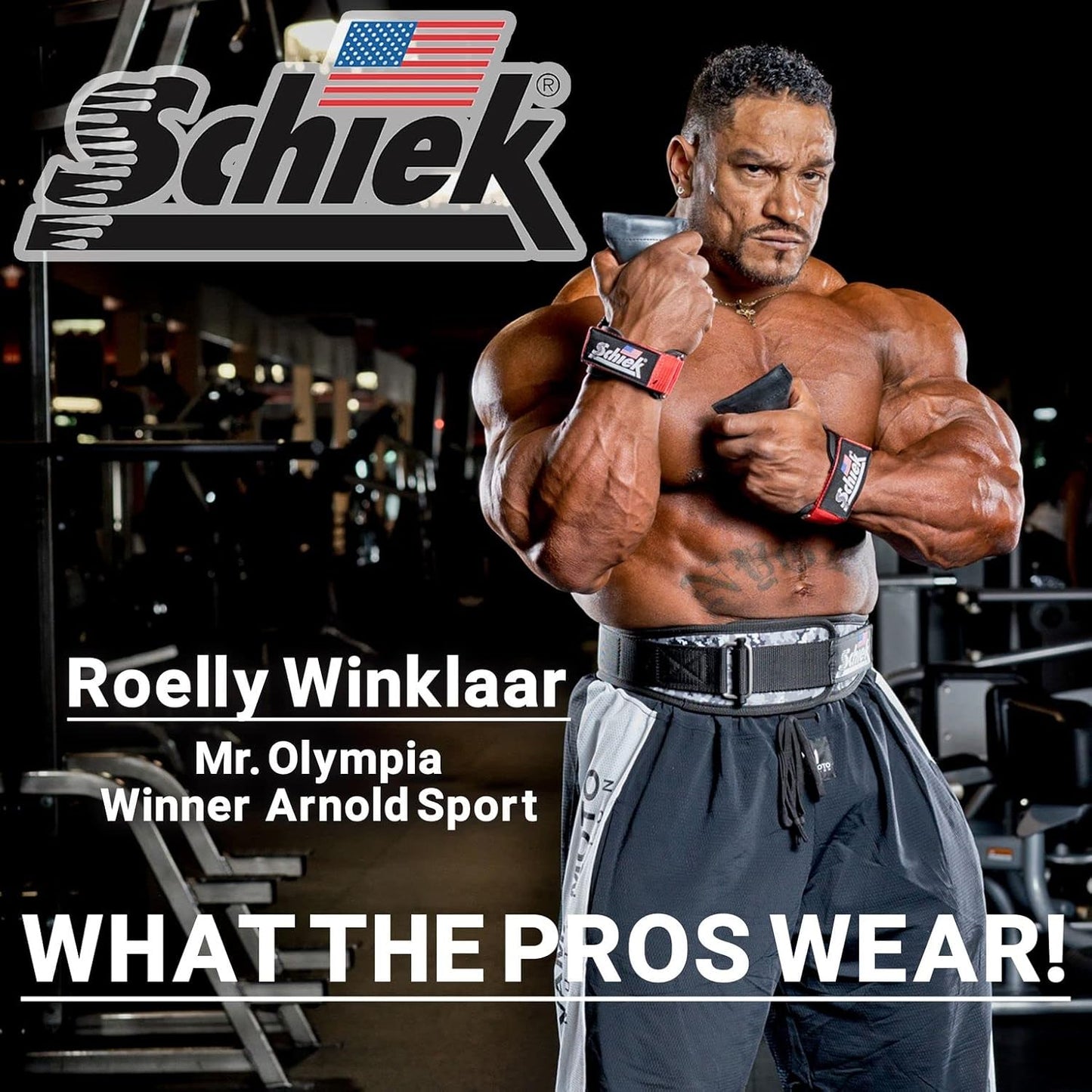 Schiek Sports 1900 Ultimate Hand Grip - 9 mm Thick Neoprene Grips for Weight Lifting - Ultra Durable Non Slip Secure Grip