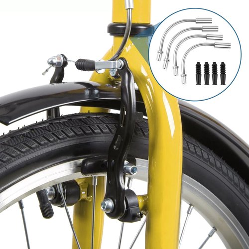 Bike V Brake Noodle Cable Guide Pipe 8Pcs Brake Noodle Cable Guide Pipe and End Caps Accessories with Rubber Boots for Mountain and Road Bicycle