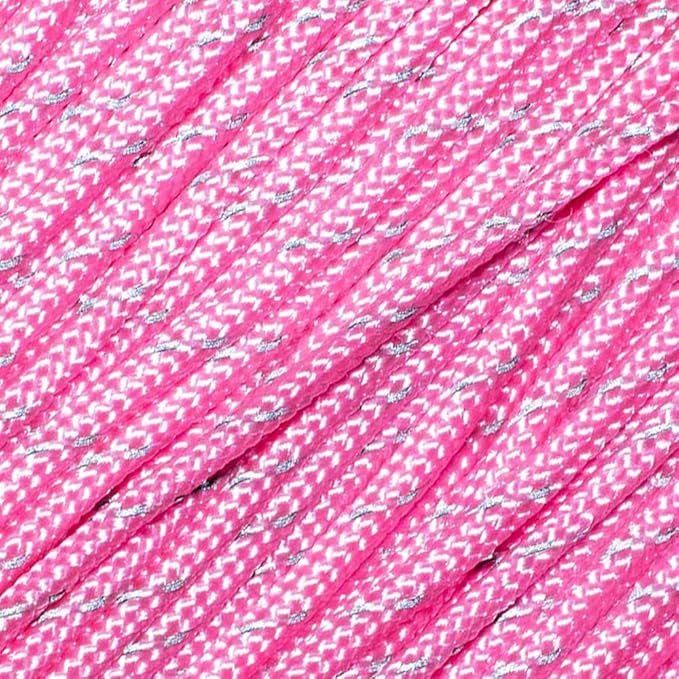 West Coast Paracord – 95 Tensile Strength - 1 Strand Reflective Paracord (50 Feet, Baby Pink)