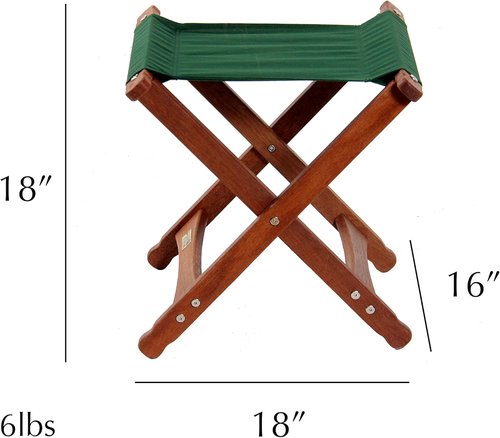 BYER OF MAINE Pangean Folding Stool – Canvas Camp & Wood Camp Stool for Portable & Outdoor Seating in Natural Color