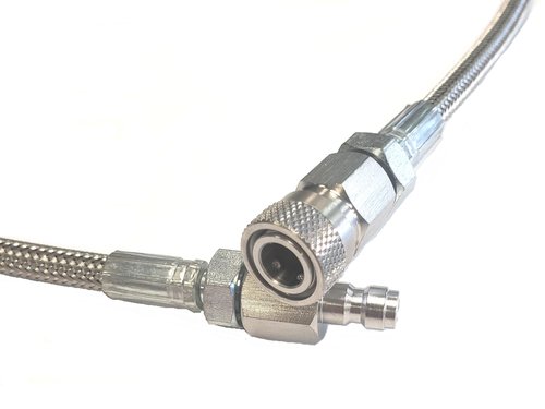 3Skull Paintball Airsoft Fill Whip Hose Extension 4500 Psi PCP - 36 inch Stainless Steel Air Fill Station and Charging System, Silver