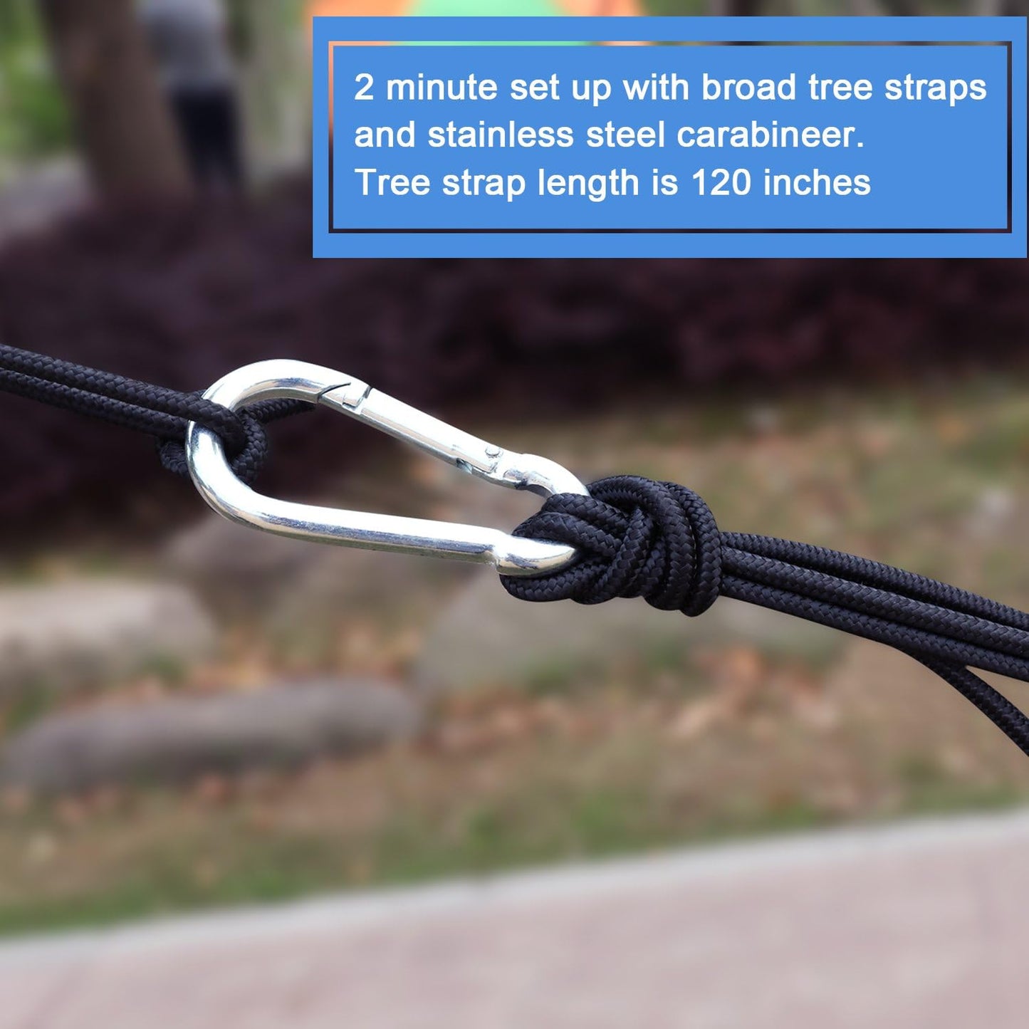 PORTAL Double Camping Hammock Lightweight Portable Nylon Hammock with Straps and Carabiners