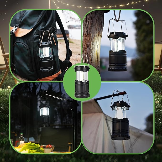 Lantern Collapsible Camping Light, Battery Operated Lanterns LED Super Bright for Power Outages Indoor Emergency Outdoor Camping Hiking Kit,6 Pack (COB-2)