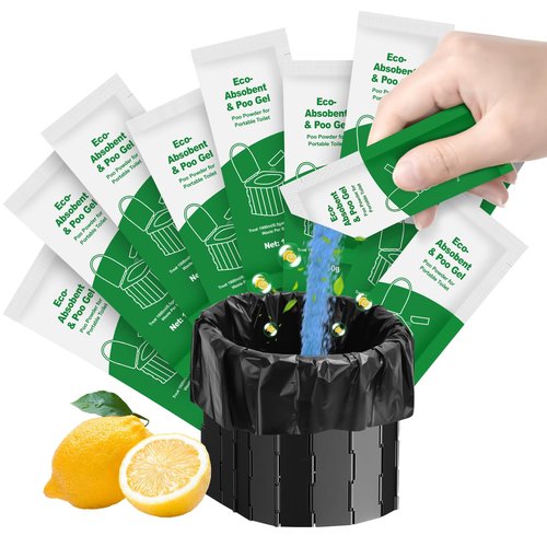 Poo Gel for Portable Toilet, 80 Eco Camping Toilets Pee Powder Deodorizer Urine Pee Absorbent Liquid Solidifier for Adult Porta Potty Bucket Toilet Outdoor Camping Hiking Emergency
