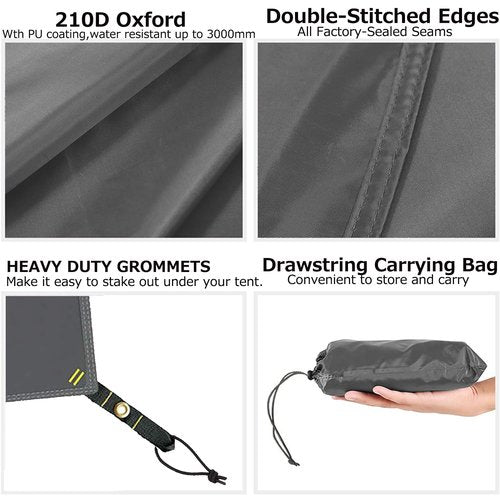Farfly Waterproof Camping Tarp, Tent Footprint, Heavy Duty Ground Sheet Mat, Octagon Grey 151x137in