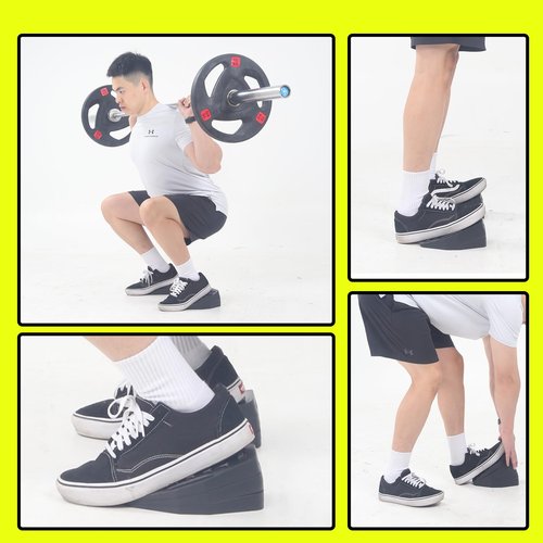 Squat Wedge Block 6PCS Set Adjustable Non-slip Squat Ramp - Calf Stretcher Slant Board - yoga blocks,For Heel Elevated Squat,Weight Lifting,Calf Stretcher, Deadlift Squat,Improve Mobility, Balance, and Strength,Non-Slip, Versatile Trainer Aid