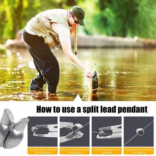 YOTO Fishing Weights Sinkers,120pcs Lead Split Shot Weights kit,Removable Round Fishing Sinkers